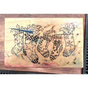 Vintage PSX W.M. Rubber Stamp F-2189 Christmas Stockings Christmas Holiday